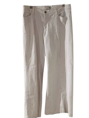 Cache size 12 white high waist  wide leg jeans trouser style with stretch